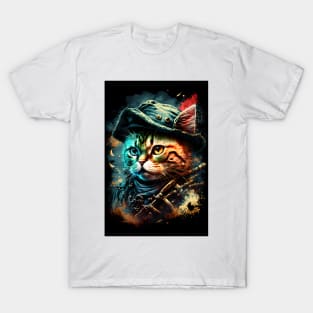 Pirate Cat Painting T-Shirt